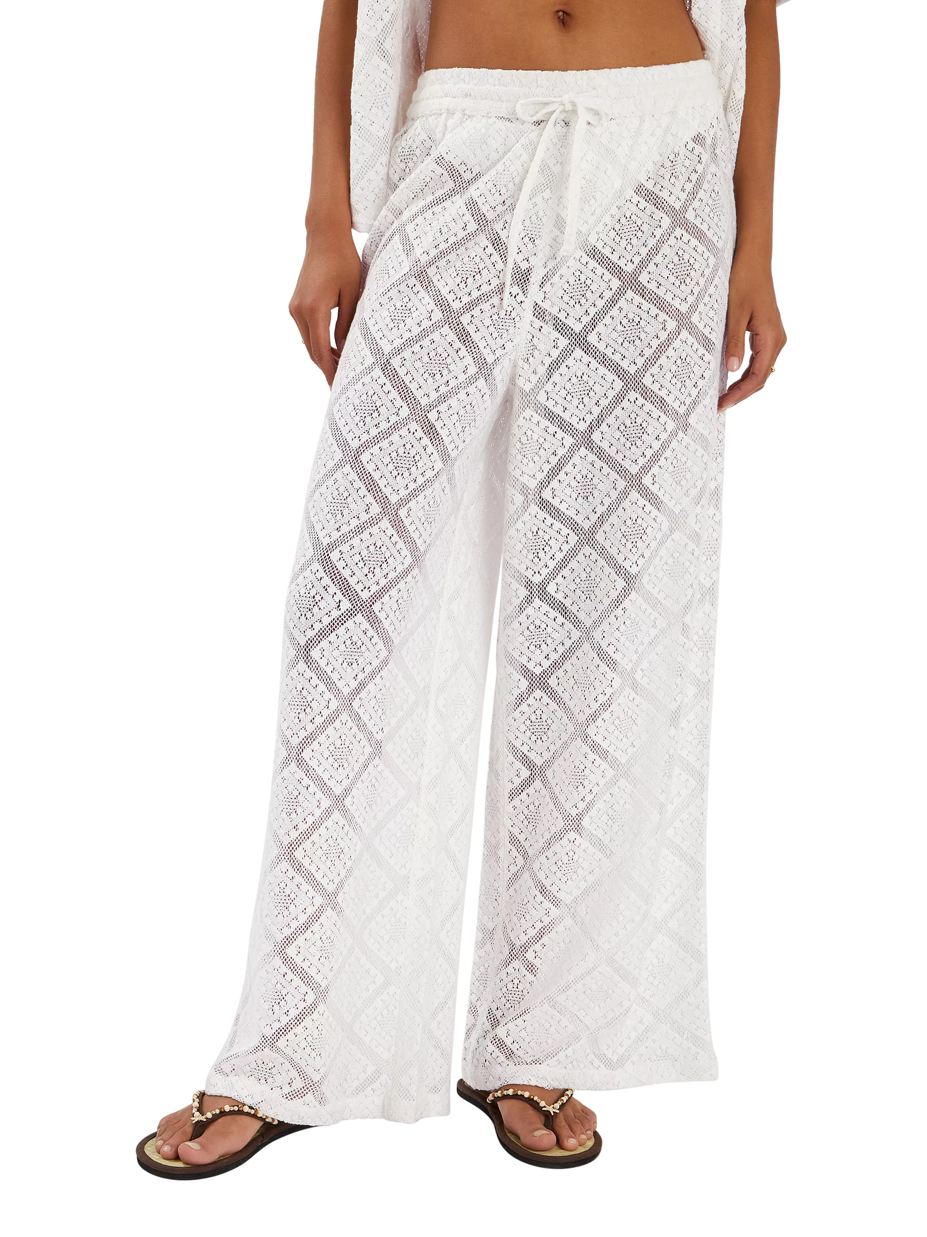 Accessorize Tile Lace Trousers, Ivory | John Lewis (UK)