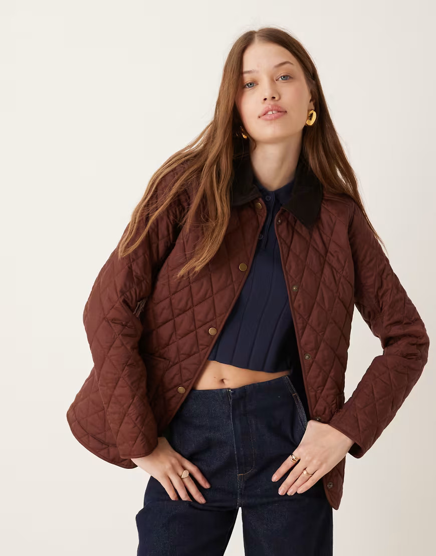 Barbour Annandale Quilted Jacket in rich brown | ASOS (Global)