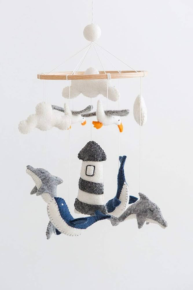 Nautical Mobile, Sailboat Mobile, Seagull Mobile, Ocean Mobile, Whale Mobile, Ocean Theme Nursery | Amazon (US)