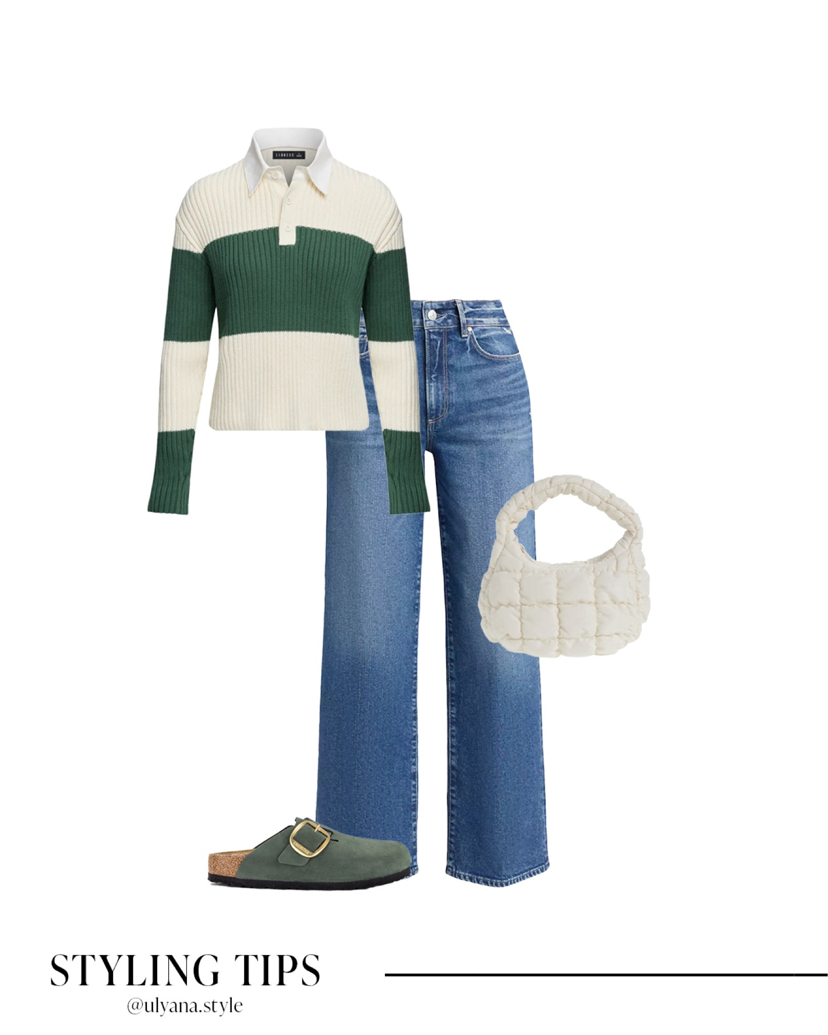 A polo sweater paired with jeans, clogs, and a handbag makes a casual fall outfit. 
.
.
.
.
.
.

#LTKSeasonal #LTKHoliday #LTKU #LTKSaleAlert #LTKGiftGuide #LTKWorkwear #LTKTravel #LTKShoeCrush #LTKItBag 

Fall outfits | fall shoes | sweater and jeans | fall sweater | green sweater | pullover sweater | fall jeans outfit | casual jeans outfit | Birkenstock clogs | fall bag | outfit inspo | outfit ideas | school outfits | 

#LTKFindsUnder50 #LTKStyleTip #LTKFindsUnder100