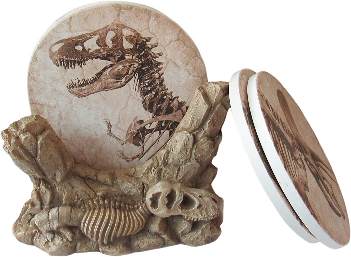 Amazon.com: World of Wonders Jurassic Spirits Dino Coasters with Holder Dino Fossil Home Decor Di... | Amazon (US)