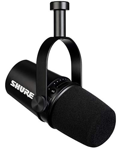 Shure MV7 USB Microphone for Podcasting, Recording, Live Streaming & Gaming, Built-in Headphone Output, All Metal USB/XLR Dynamic Mic, Voice-Isolating Technology, TeamSpeak & Zoom Certified – Black | Amazon (US)
