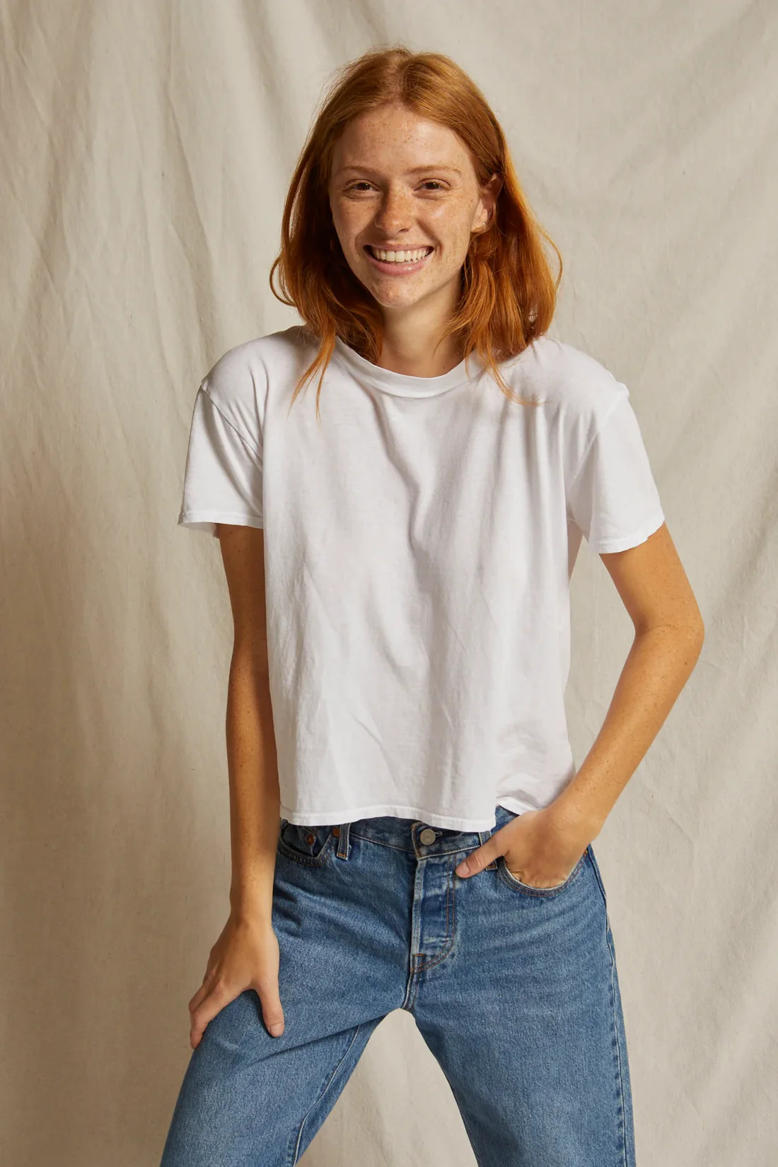 Perfect White Tee Harley Cotton Boxy Crew Tee White | House of 29