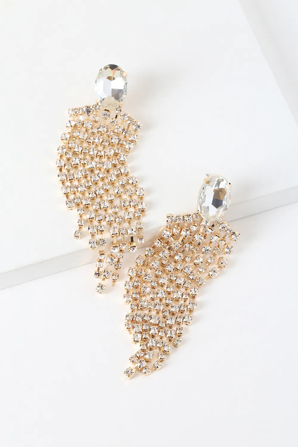 Gilda Gold Rhinestone Statement Earrings | Lulus (US)