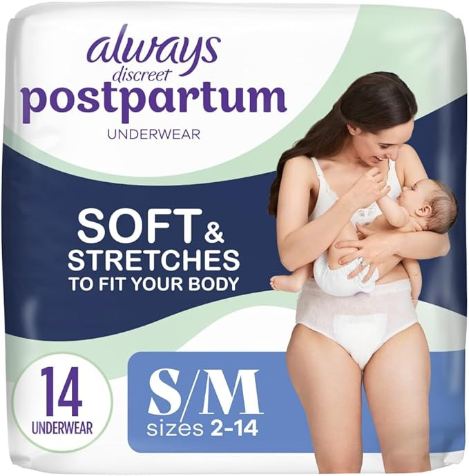 Always Discreet Postpartum and Adult Incontinence Underwear for Women, Size S/M, Maximum Protecti... | Amazon (US)