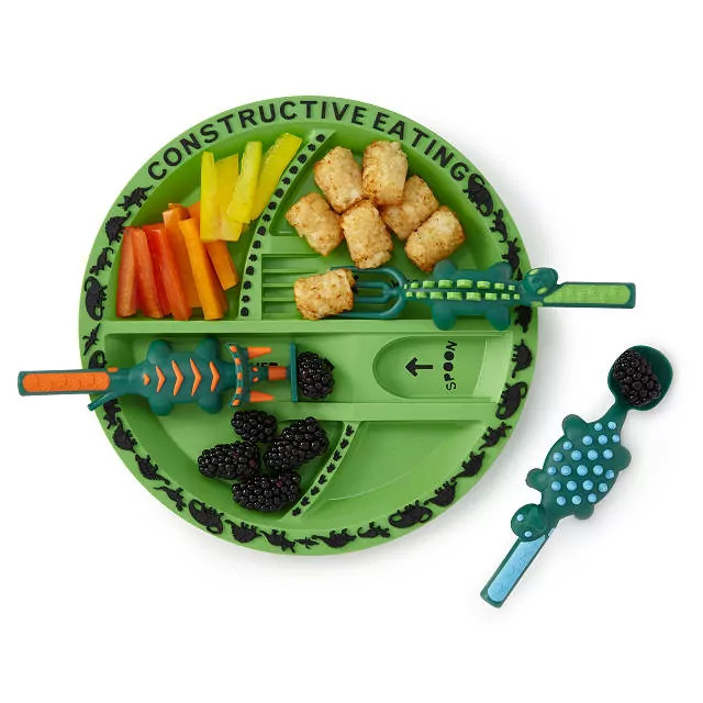 Dinosaur Plate and Utensils | UncommonGoods