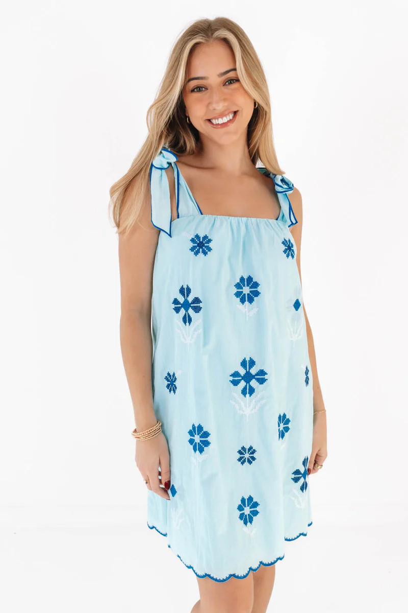 The Alli Tie Strap Dress - Blue | The Impeccable Pig