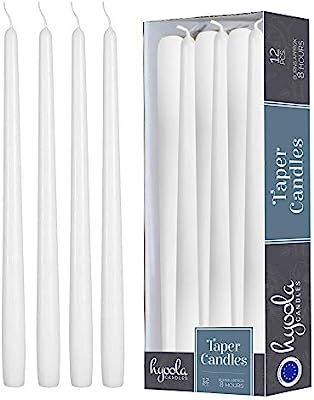 12 Pack Tall Taper Candles - 10 Inch White Dripless, Unscented Dinner Candle - Paraffin Wax with ... | Amazon (US)