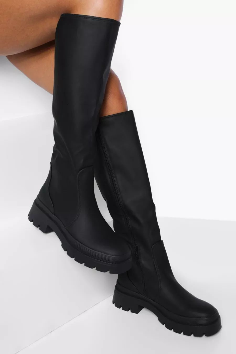 Rubber Knee High Boots | Boohoo.com (US & CA)