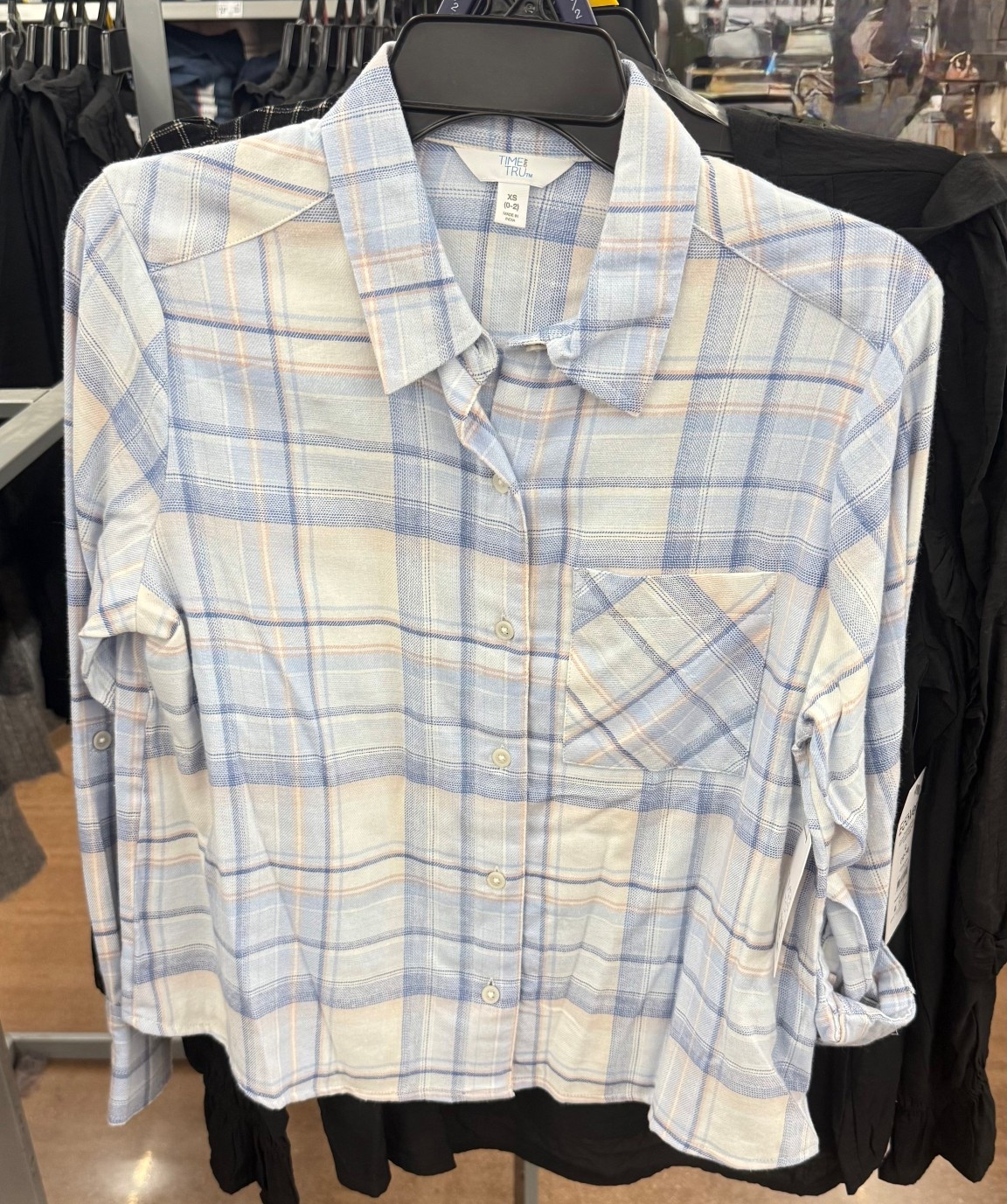 Blue and white Women’s Flannel Shirt with Long Sleeves (XS–XXXL)
This Time and Tru flannel shirt is a classic cold-weather essential. Easy to layer over tees or under jackets, it works perfectly for casual fall and winter outfits, cozy errands, and everyday wear.

#LTKFindsUnder50 #LTKMidsize #LTKPlusSize