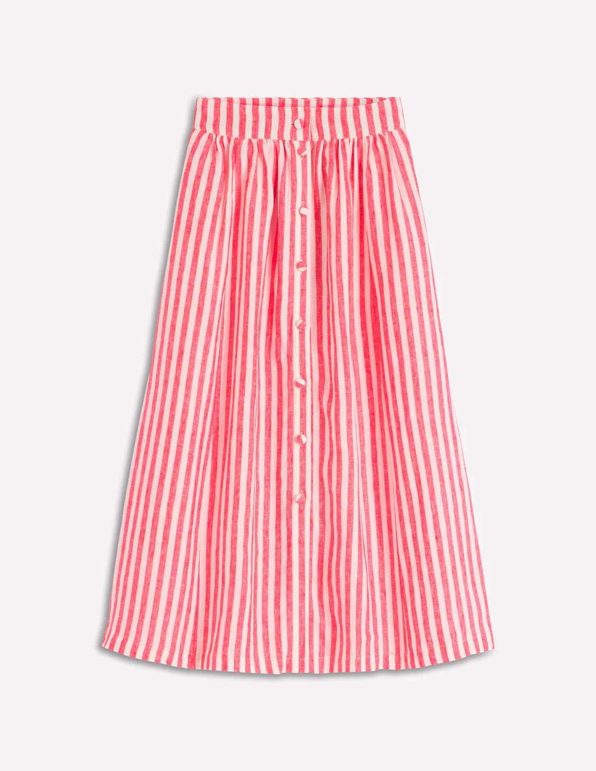 Emma Linen Maxi Skirt-Poppy Red and Ivory Stripe | Boden (US)