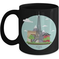 Eiffel Tower Coffee Mug - Paris France Black Ceramic Cup Alps | Etsy (US)