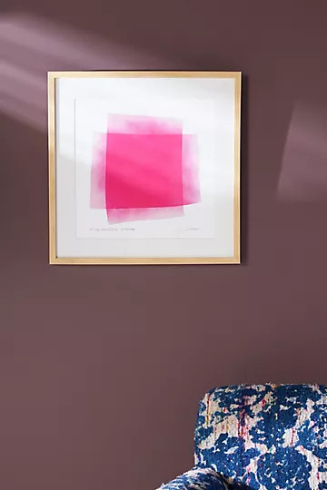 Hot Rose Intersections: Soft Geometry Wall Art | Anthropologie (US)
