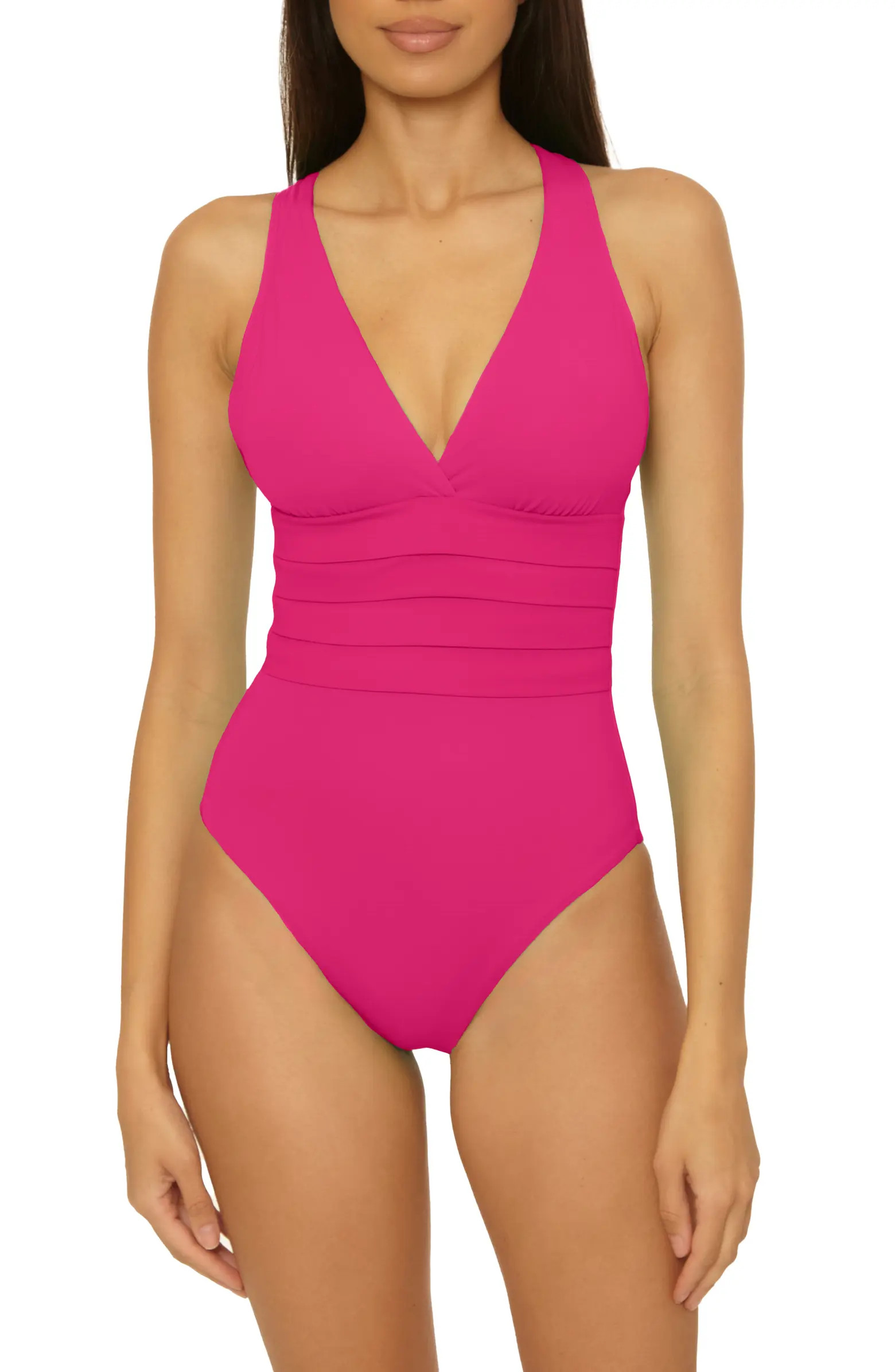 Sun Goddess Pleated One-Piece Swimsuit | Nordstrom