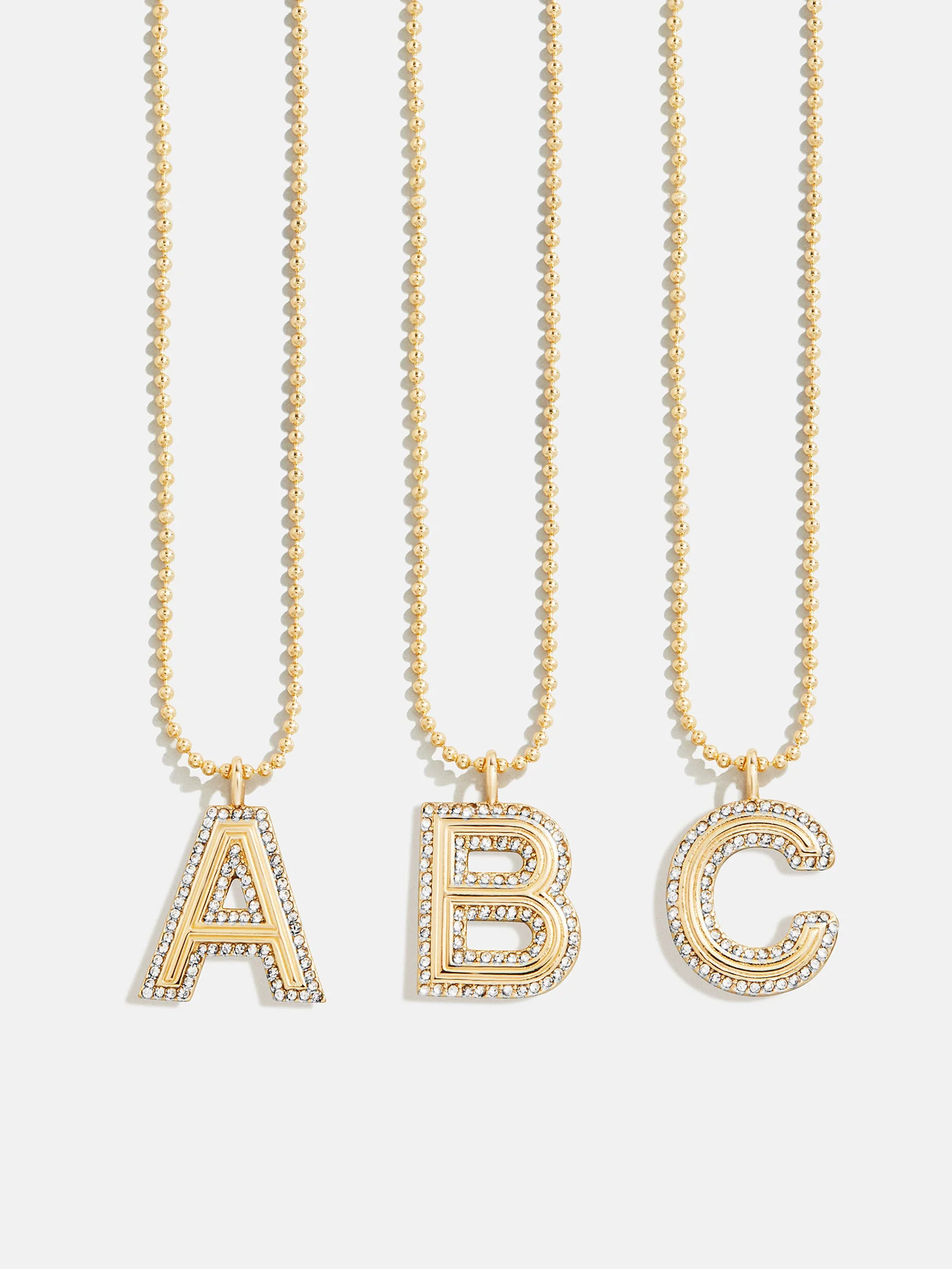 Arianna Initial Necklace - Gold/Pavé | BaubleBar