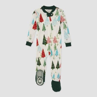 Burt's Bees Baby® Baby Whimsical Woods Organic Cotton Footed Pajama - Dark Green | Target