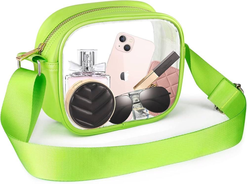 MOMSIV Clear Crossbody Bag, Stadium Approved Clear Bags with Adjustable Strap Clear Stadium Bag f... | Amazon (US)
