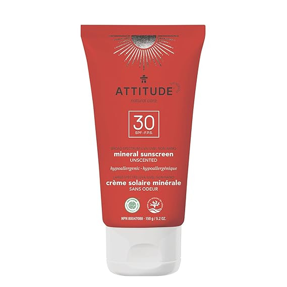 ATTITUDE Mineral Sunscreen, Broad Spectrum UVA/UVB, Reef-Friendly, Hypoallergenic, Vegan and Crue... | Amazon (US)