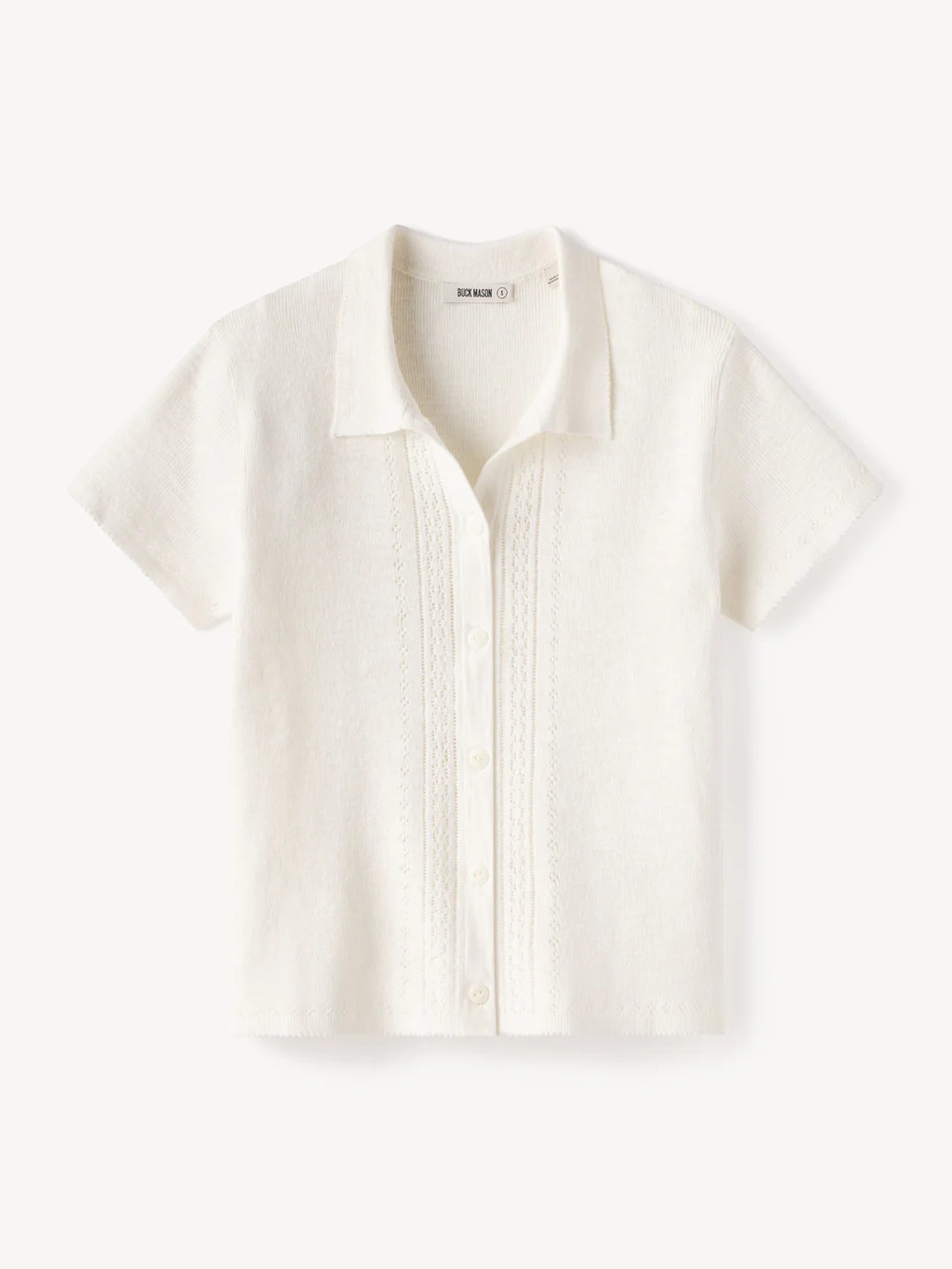 Soft White Coastal Linen Pointelle Button - Through Polo - Buck Mason- Modern American Classics | Buck Mason