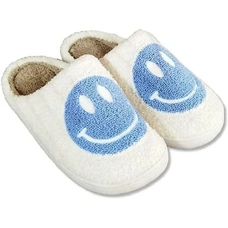 Retro Smiley Face Slippers Fuzzy Fluffy Cute House Home Shoes Memory Foam Soft Plush Warm Indoor Sli | Walmart (US)
