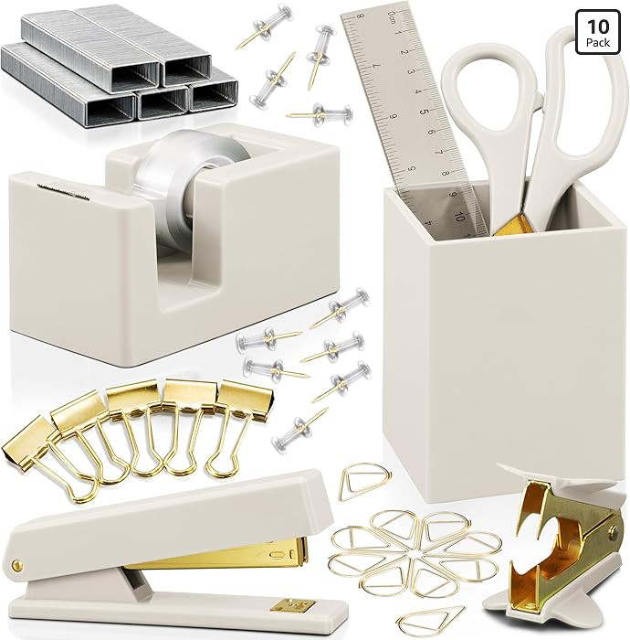 Aesthetic Desk Accessories Set - A Complete Desktop Organizer Set For Women Enhances Any Office D... | Amazon (US)