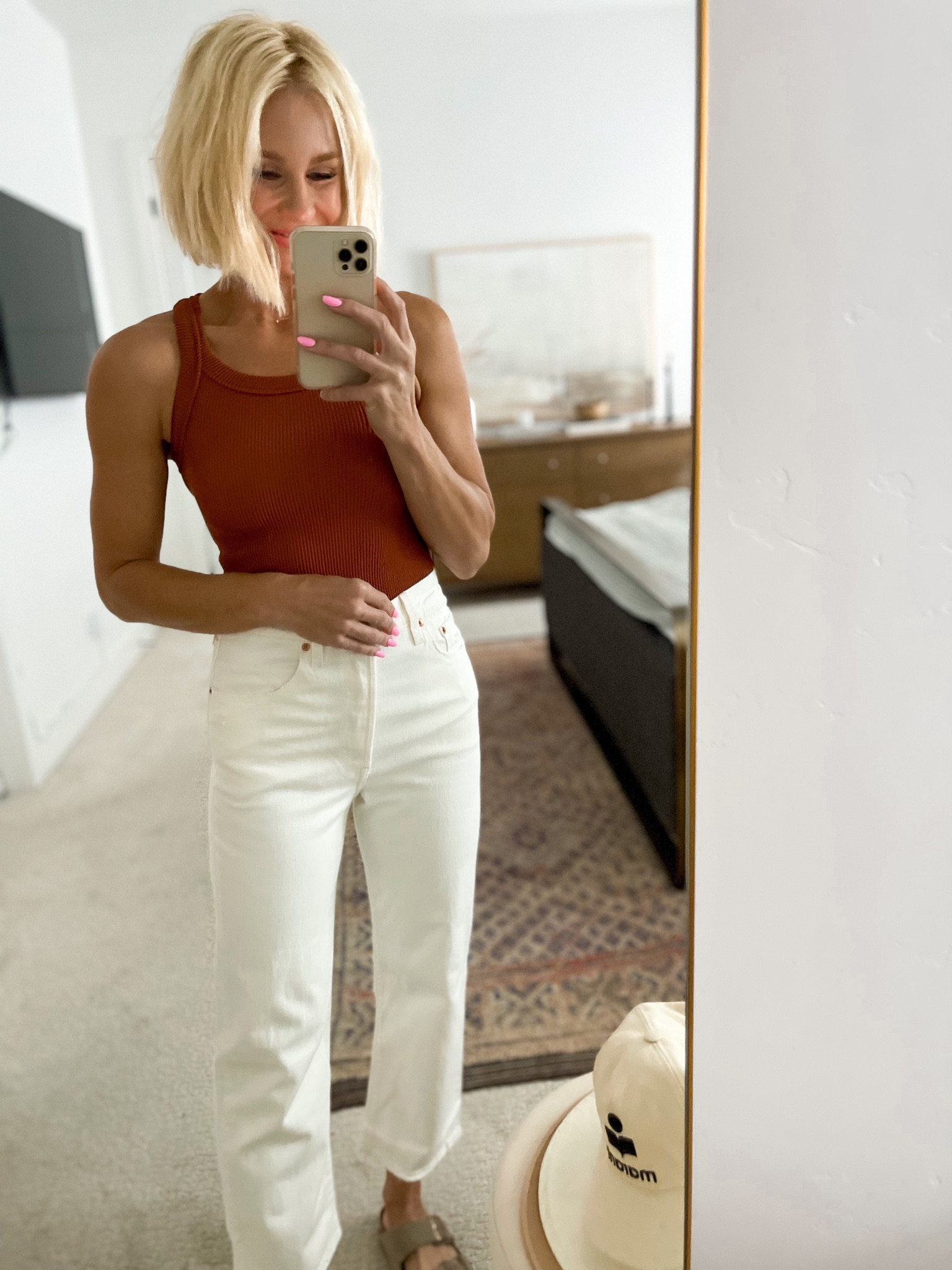 Ribbed tank and creamy white jeans (on SALE for $68!). Easy pieces to wear alone or layer on. 
Size UP in tank (wearing M/L), jeans run TTS


#LTKFind #LTKSeasonal #LTKBacktoSchool