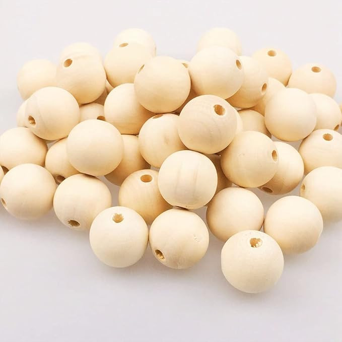 400 Pieces Wooden Beads for Crafts, 12mm Natural Unfinished Wood Beads for Garland, Macrame, Farm... | Amazon (US)