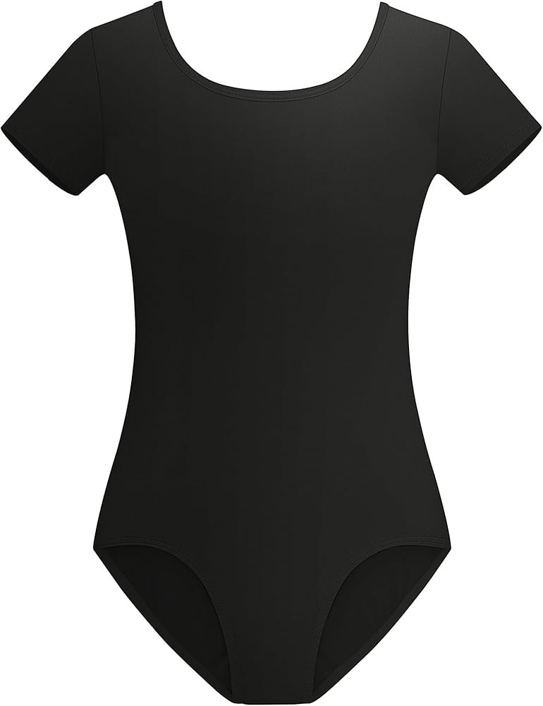 Stelle Leotards for Girls Ballet Scoop Neck Short Sleeve Leotard Gymnastics Dance Unitards | Amazon (US)