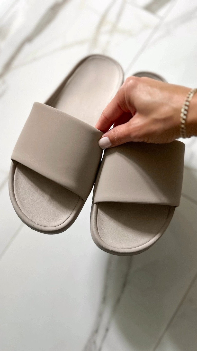 By far the most comfortable pair of Target slides ever 👏🏼 wearing a size 9, color: Taupe 9. Comes in 4 color options. 

#LTKShoeCrush #LTKBacktoSchool #LTKFindsUnder50