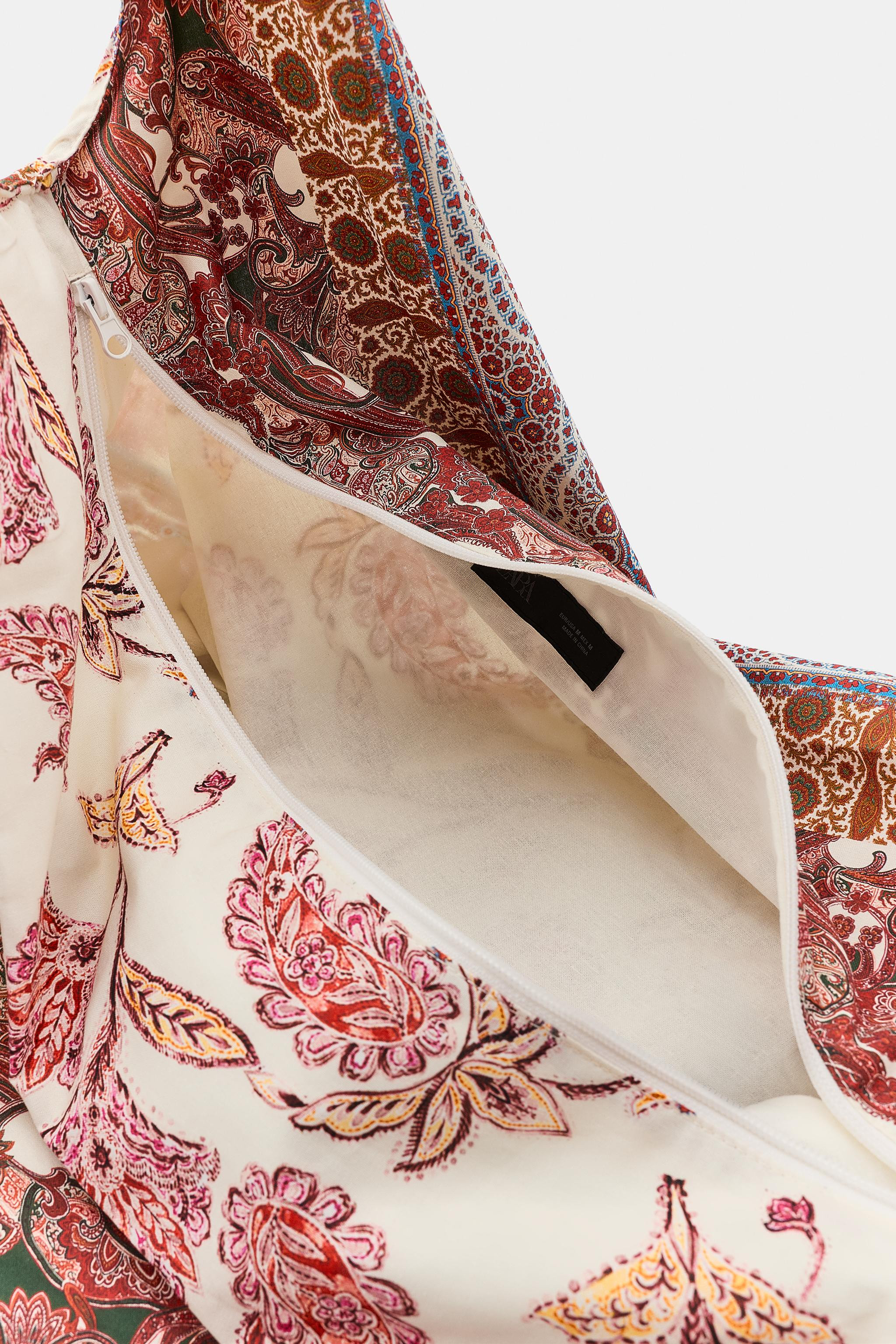 PATCHWORK PRINT COTTON BAG | Zara US