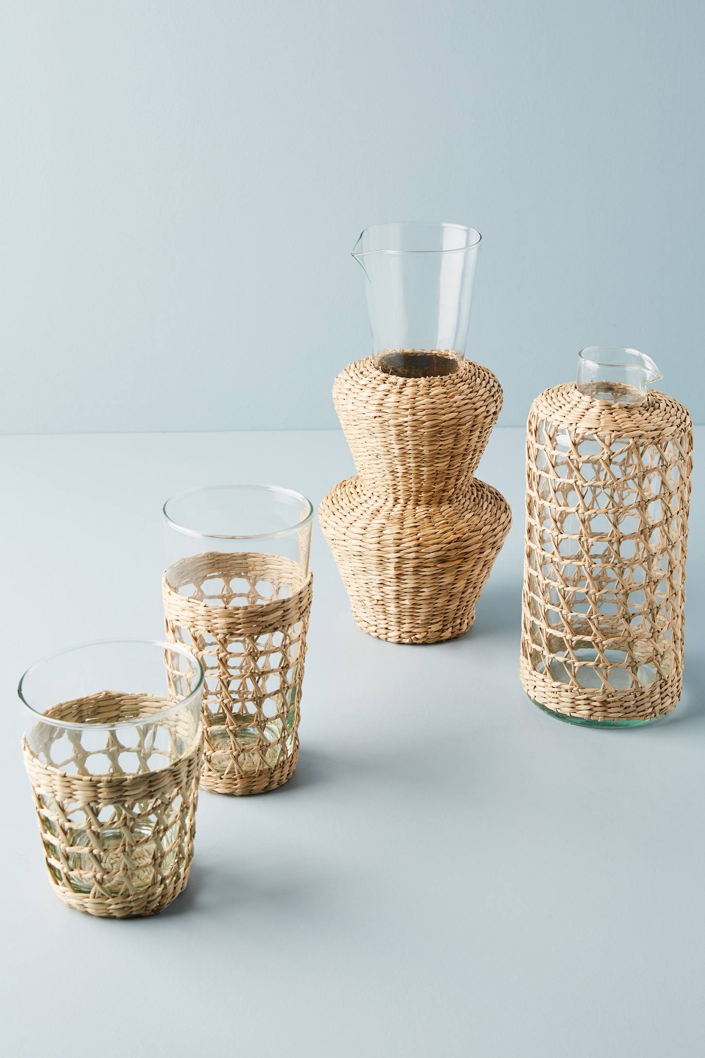 Seagrass-Wrapped Highball Glasses, Set of 4 | Anthropologie (US)