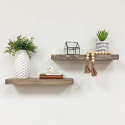 Del Hutson Designs Rustic Pine Solid Wood Floating Shelves Natural Farmhouse Contemporary Living ... | Amazon (US)