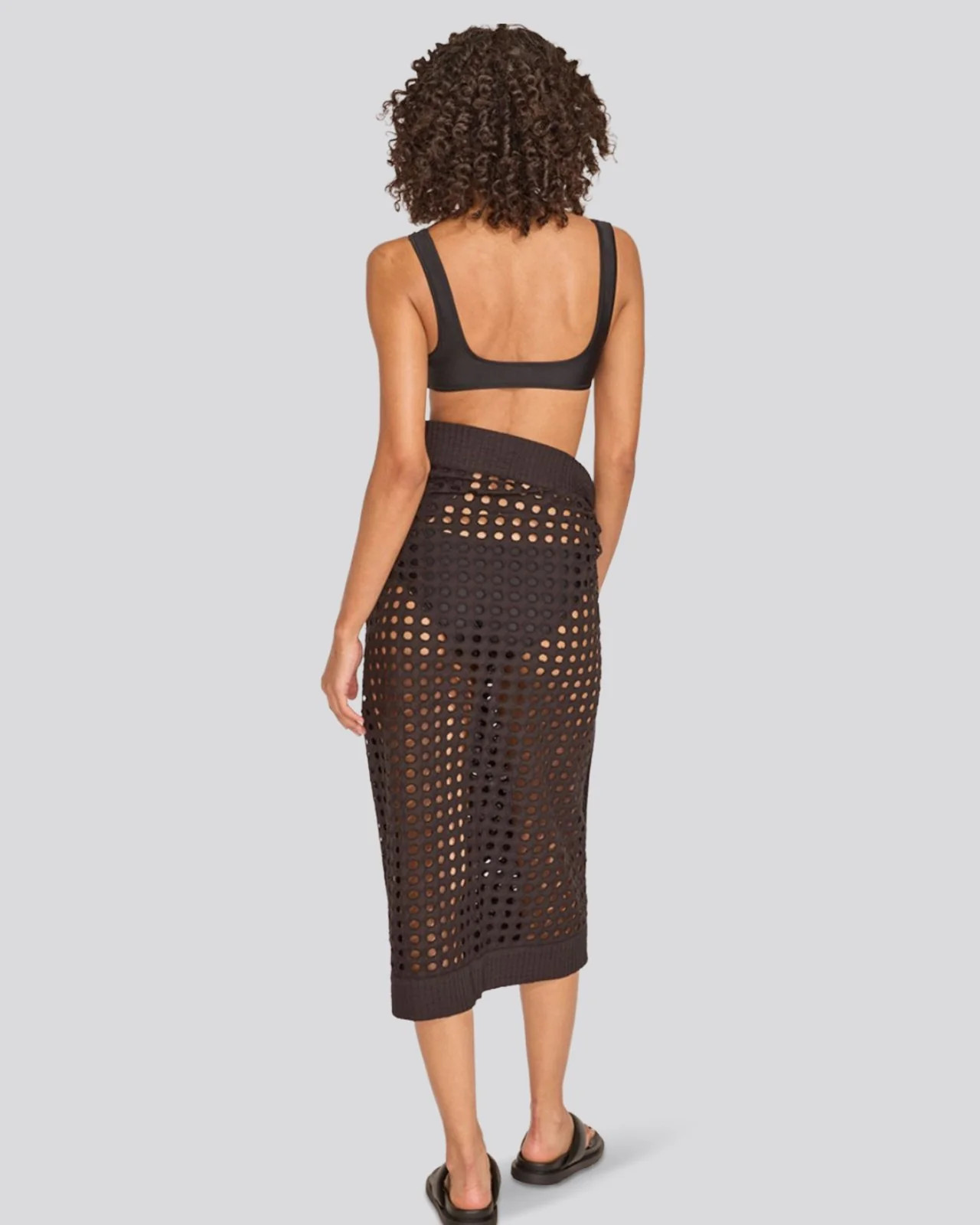 The Eyelet Pareo in Eyelet Blackout | Solid & Striped