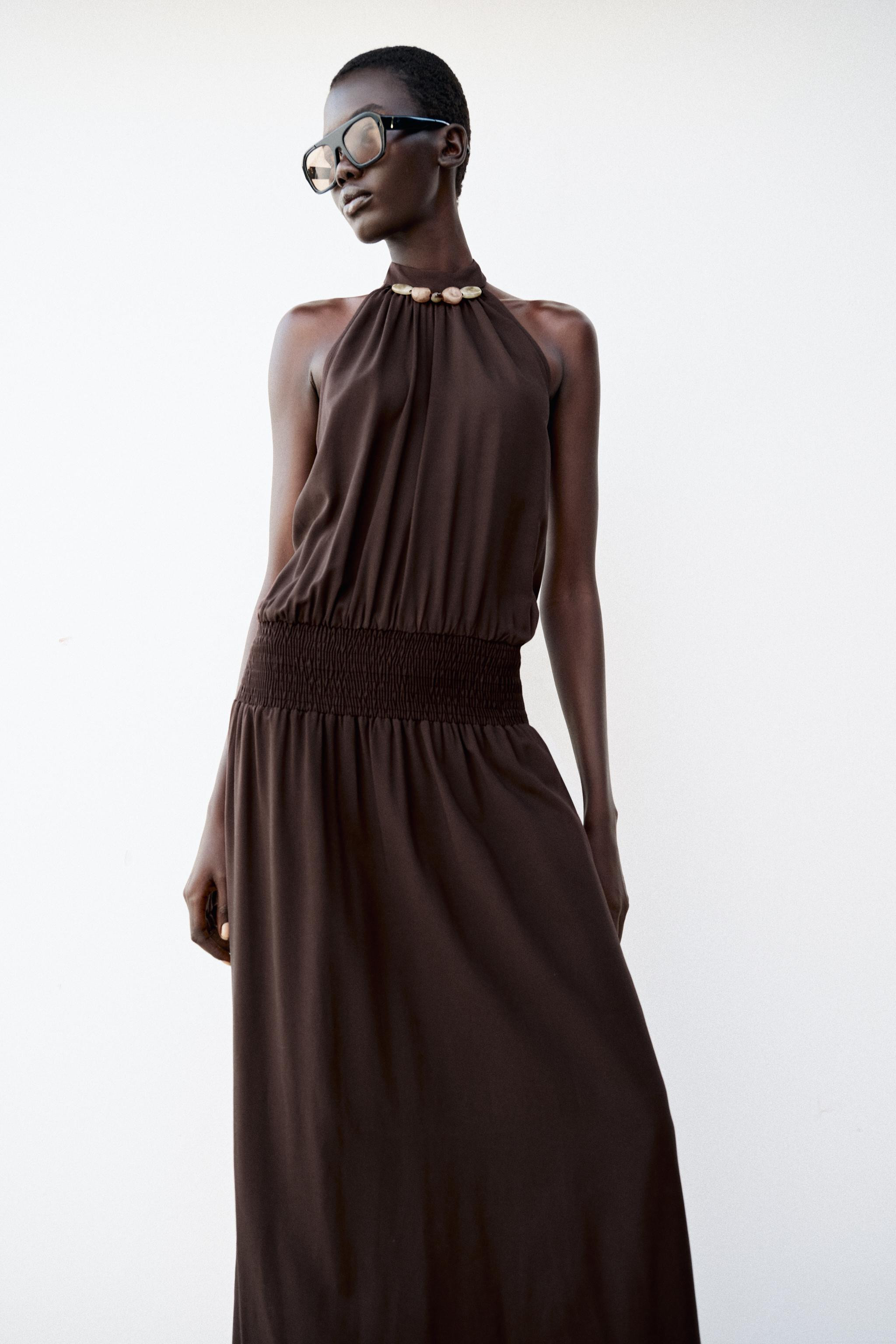 BEADED HALTER DRESS | Zara UK