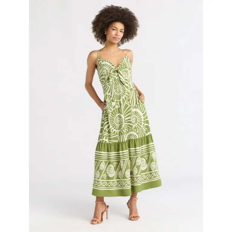 Sofia Jeans Women's and Women's Plus Tie Front Maxi Dress, Sizes XS-4X | Walmart (US)