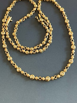 0.50ct Diamond Necklace in 14ct Yellow Gold Tennis  By Yard Chocker Half Carat  | eBay | eBay US