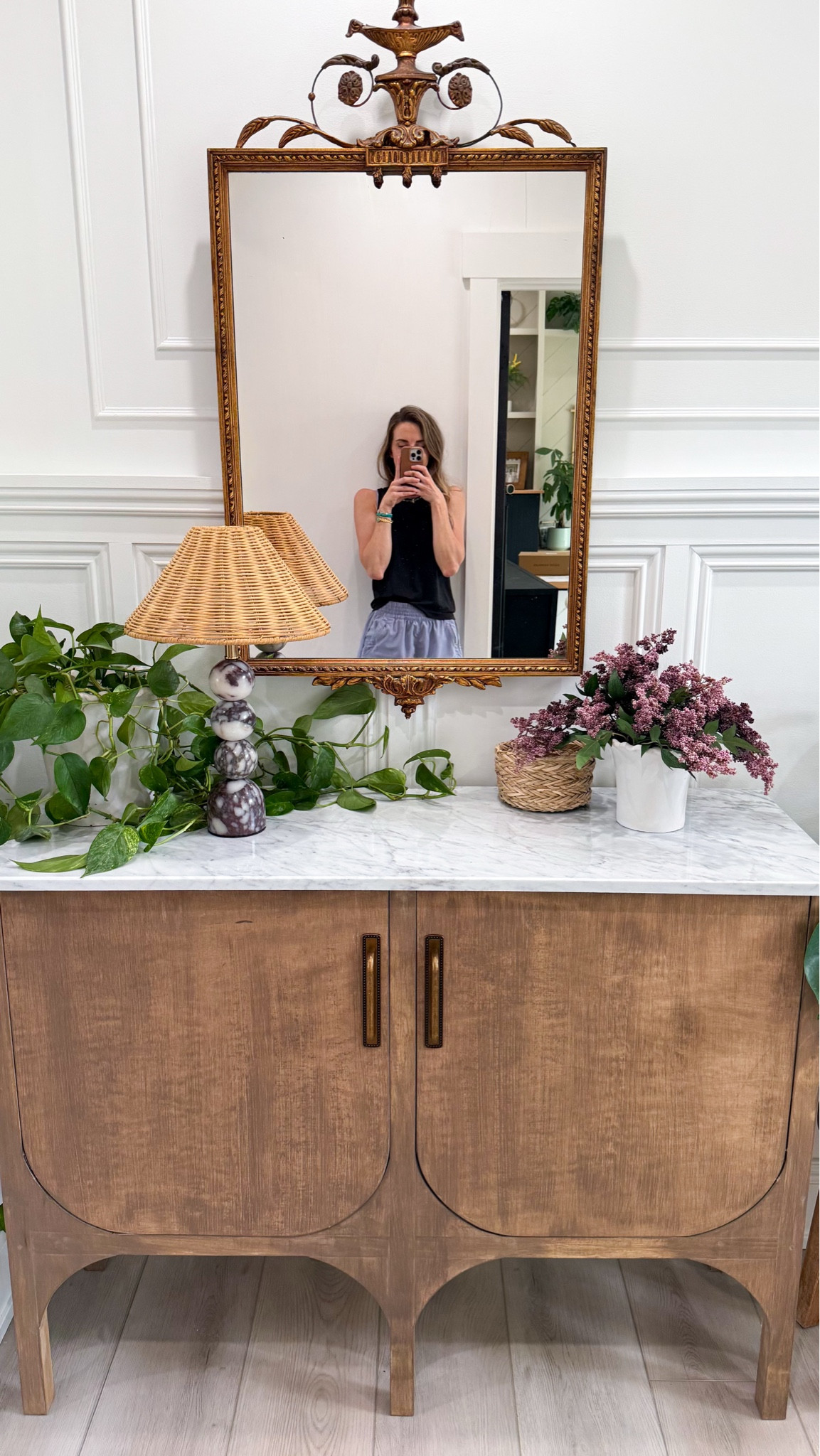 DIY Cabinet Build & I love her! Here’s what I used to build the cabinet & decorate so far!

These berry stems are SO good! And this is the lamp of my dreams!

I got my Carrara marble shower bench at Floor & Decor (17”x49”) and use a circular saw with a diamond blade to cut down the back if needed.

#LTKHome #LTKSaleAlert