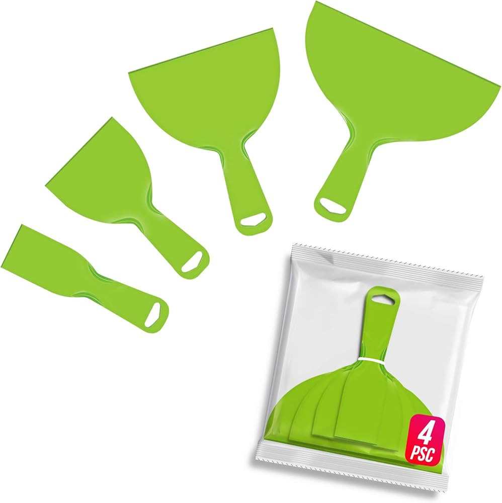 BANGBANGSING 4 Pack Putty Knife, Large Size Pack, Flexible Plastic Paint Scraper Tool for Spackli... | Amazon (US)