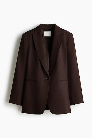 H & M - Linen-Blend Blazer - Brown | H&M (US + CA)