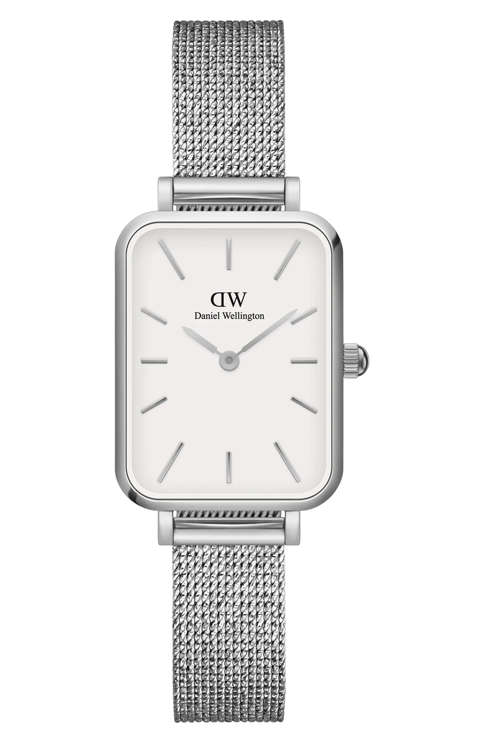 Daniel Wellington Quadro Sterling Mesh Strap Watch, 20mm x 26mm | Nordstrom | Nordstrom