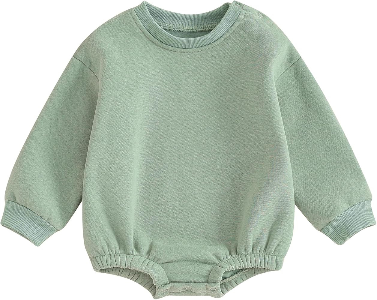 Doqcey Baby Boy Girl Fleece Sweatshirt Romper Solid Color Long Sleeve Sweater Bubble Onesie Warm ... | Amazon (US)