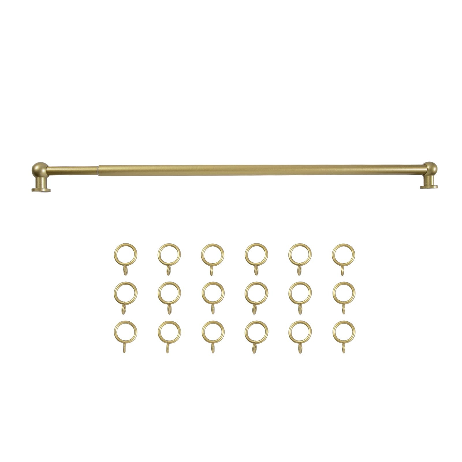 TWOPAGES 28" to 48" Gold Cafe Curtain Rod 1 Pack, Small Adjustable Rod Set with Rings for Windows... | Amazon (US)