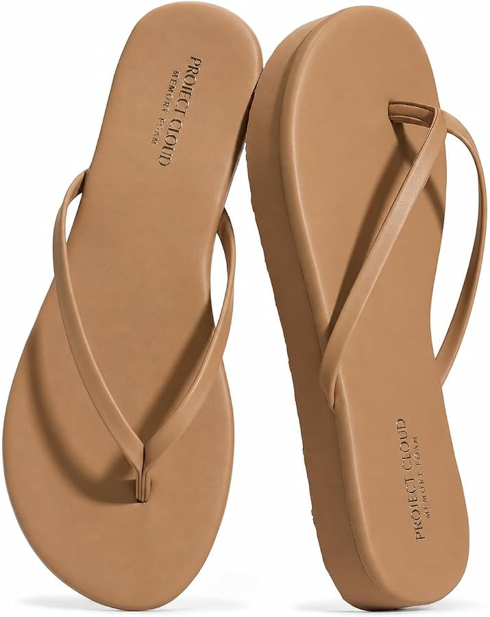 Project Cloud Platform Sandals Women - Memory Foam Insole Flip Flops and Lightweight Womens Sanda... | Amazon (US)