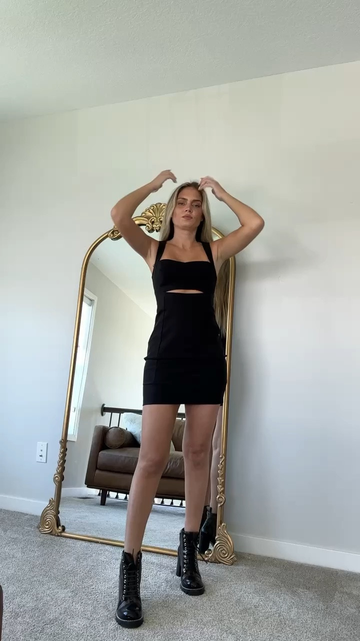 date night look black cut out dress #blackdress #shortdress cut out dress louis vuitton boots 

#LTKSeasonal #LTKShoeCrush #LTKGiftGuide