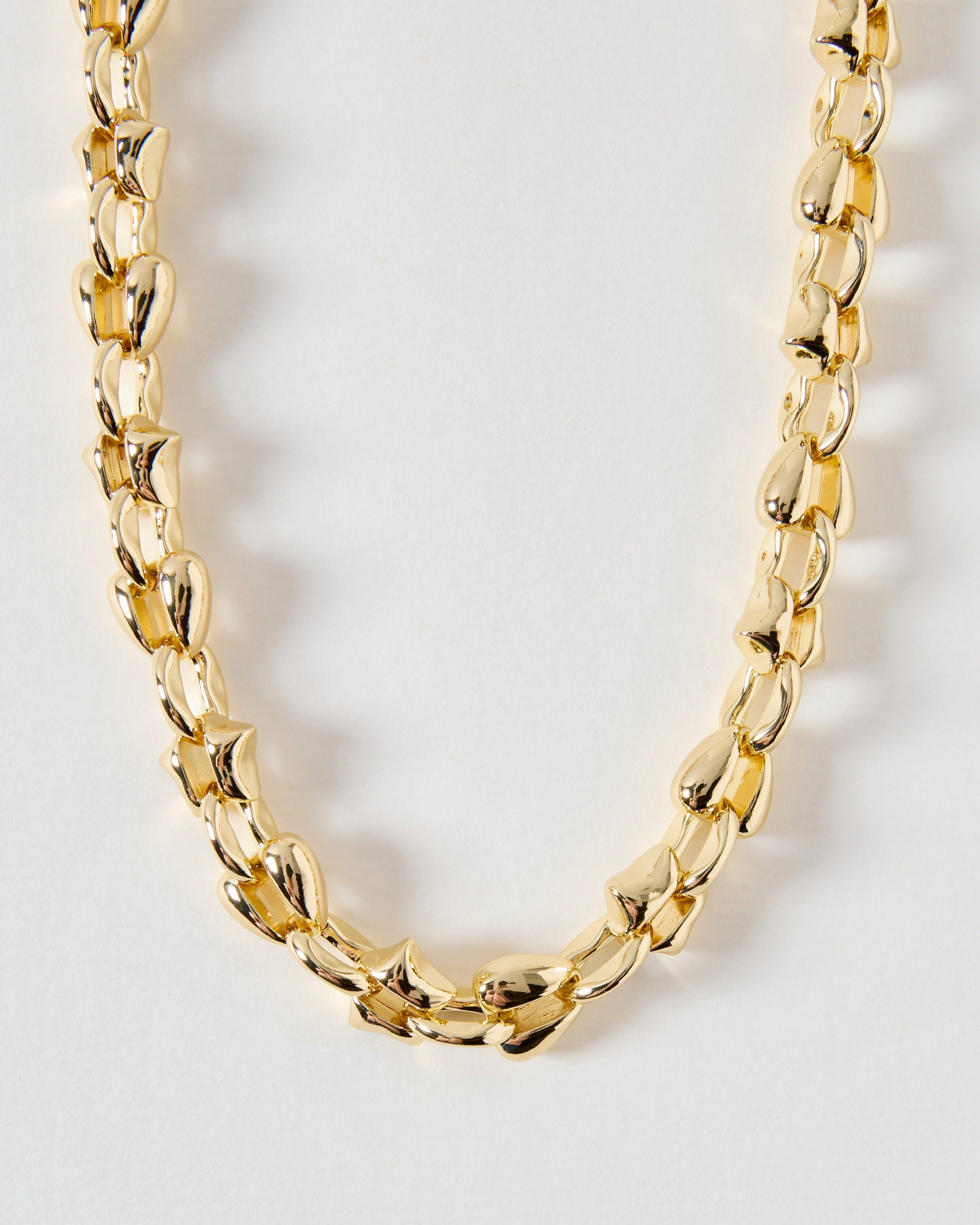 Lucia Gold Tone Chunky Chain Necklace | Oliver Bonas (Global)