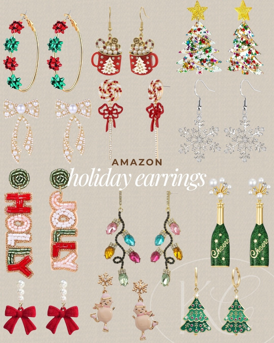 These festive earrings will add holiday cheer to any outfit. Wear them on Christmas Day with pajamas or a dress!

#LTKGiftGuide #LTKHoliday #LTKSeasonal