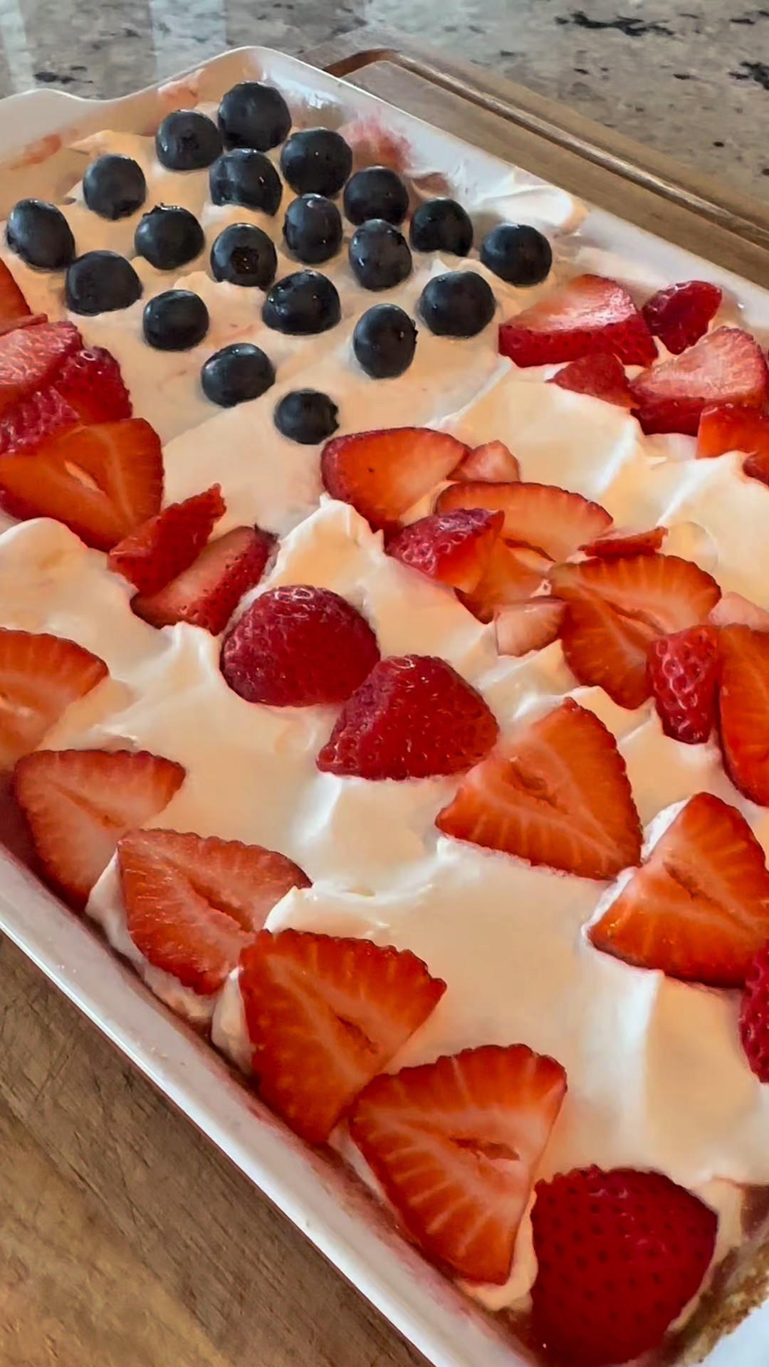 🇺🇸Comment CAKE for the recipe and link to buy this adorable cake pan in your DMs🇺🇸

This Strawberry Poke Cake will be the most popular dish of your Summer! This one is a throwback to my childhood summers because my best friend’s Mama always made this for our summer gatherings….and it never lasted long! It was a favorite then, and it still is today. ❤️💙🤍

🇺🇸RECIPE BELOW🇺🇸

1 box yellow cake mix (prepared like the box says) usually you need eggs, oil and water. 

1 can sweetened condensed milk 
1 bag frozen strawberries 
1 container whipped topping 
Fresh strawberries (or berries of your choice) to top 

Preheat your oven, and mix and bake up a yellow cake mix according to the box instructions. While your cake is baking, add your frozen strawberries to a bowl and let them start melting down in their own juices. Don’t be afraid to microwave it for about a minute at a time, if you need to speed it a long. Once the cake is done and cooled a bit, but not all the way, poke holes in your cake with the handle end of a spatula. Cover it with an entire can of sweetened condensed milk. Now, blending the strawberries with an immersion blender is totally optional, but I think it’s adds a little something. You could also just mash them up with a fork. Pour over your cake. Next step, top your cake with an entire container of whipped topping. Now let the whole thing set, covered in the fridge for at least one hour. Overnight would be even better. When you’re ready to serve, take it out and top with berries. Will be the most requested recipe at summer get together this year…guaranteed!!!! 


Y’all enjoy. ❤️