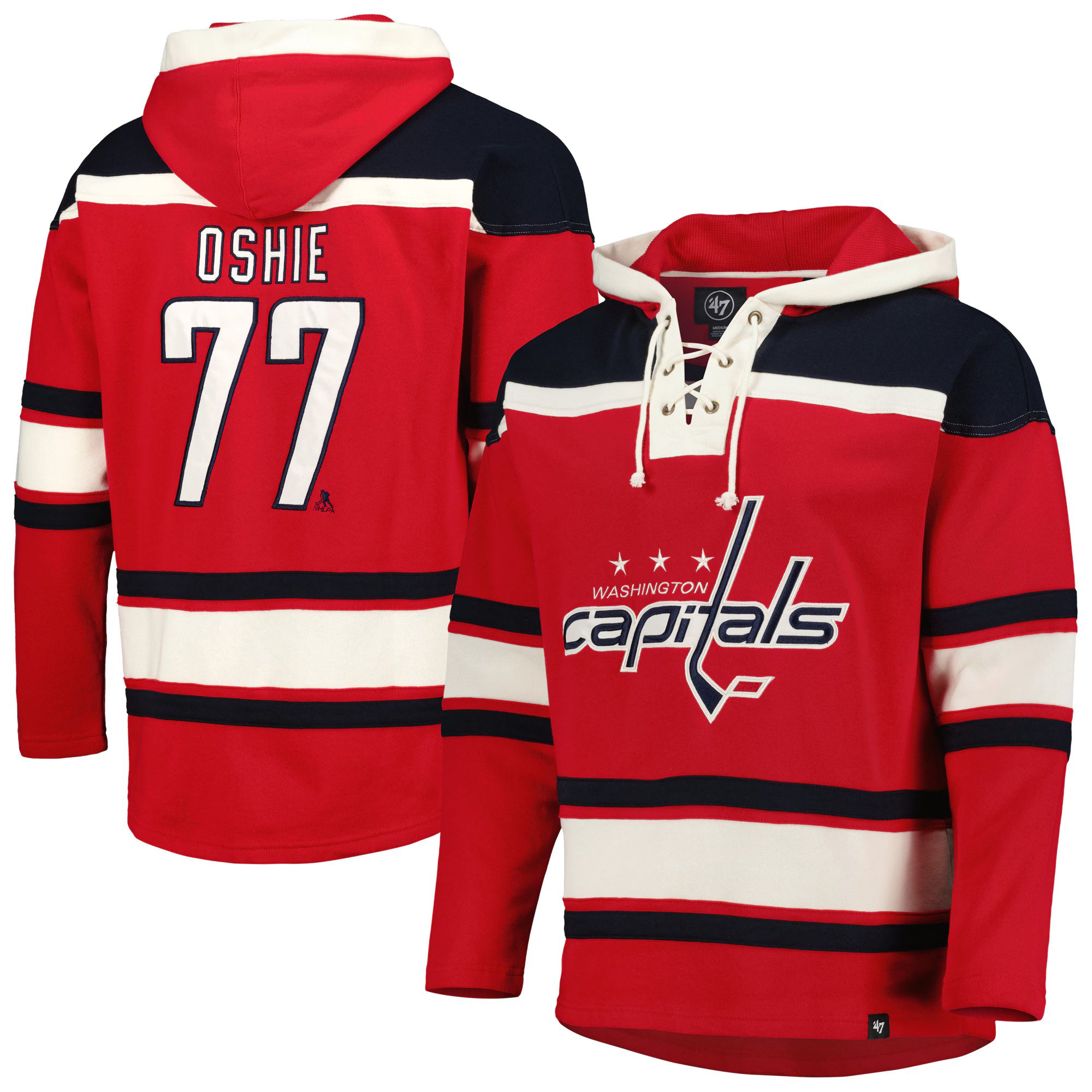 TJ Oshie Washington Capitals '47 Player Lacer Pullover Hoodie - Red | Fanatics