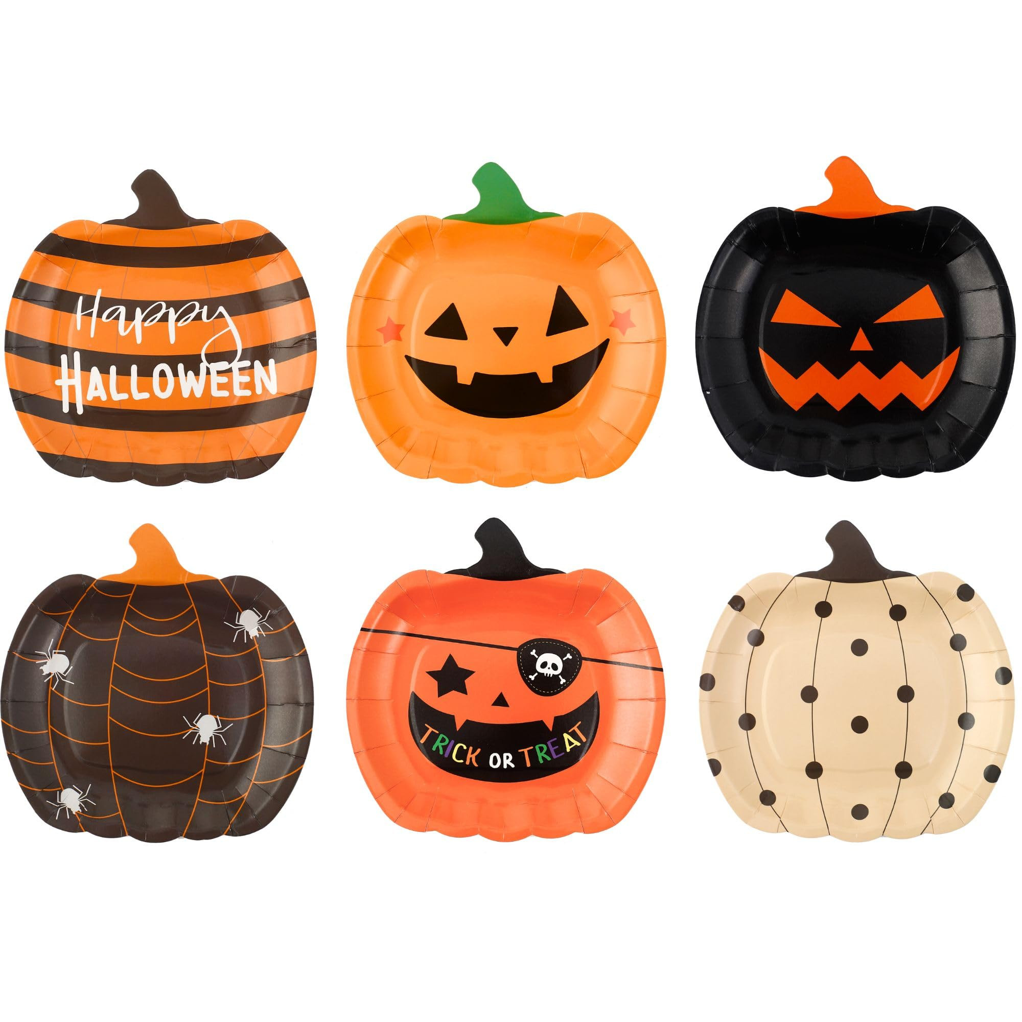 Winoo Design Halloween Paper Plates - 48 PK - Pumpkin Paper Plates Disposable for Halloween Decor... | Amazon (US)