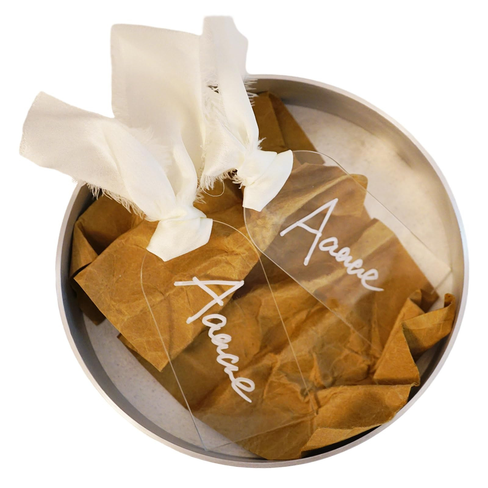 10pcs Clear Acrylic Place Cards Blanks Gift Tags with Ribbon Wedding Name Cards for Table Setting... | Amazon (US)